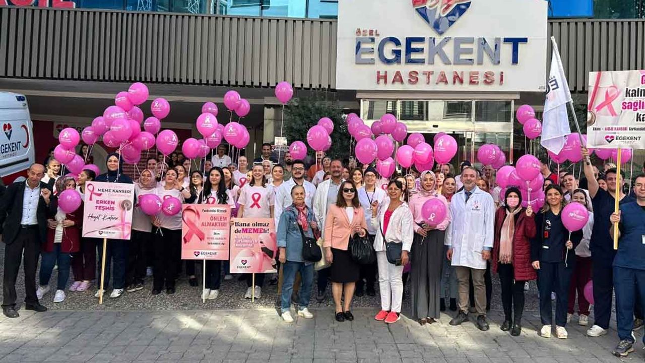 Egekent Hastanesi’nden Pembe Kurdeleli Farkındalık Yürüyüşü