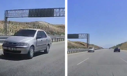 Denizli-Aydın Otoyolunda Ters Şeritten İlerleyen Otomobil Kameralara Yansıdı