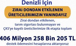 Zirai dondan etkilenen üreticilere 406 milyonluk destek