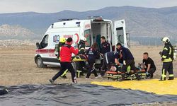 Çardak Havaalanında uçak kaza kırım tatbikatı yapıldı