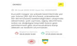 Denizli için kuvvetli rüzgar ve fırtına uyarısı verildi