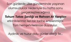 Honaz’da Tohum Takas Şenliği ve Rahvan At Yarışları Ertelendi