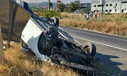 Denizli'de Kontrolden Çıkan Otomobil Takla Attı; 1 Yaralı