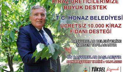 Honaz’da ücretsiz kiraz fidanı dağıtılacak