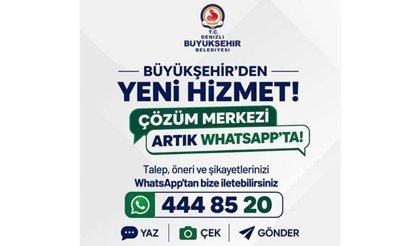 Denizli Büyükşehir’in WhatsApp Çözüm Merkezi hizmette