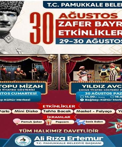 Pamukkale'de , Zafer Bayramı Coşkusu Bağbaşı  Kültür Merkezi'nde  Yaşanacak