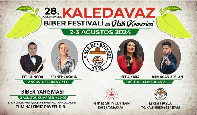 Kale Biber Festivali 28’inci kez gerçekleştirilecek