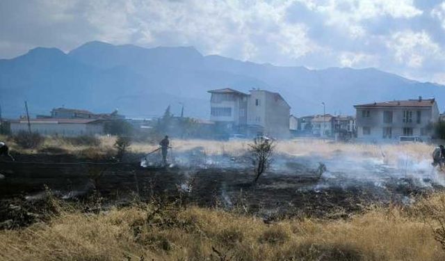 Denizli'de örtü yangını korkuttu