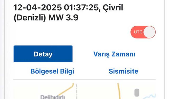 Denizli’de 3.9 Büyüklüğünde Deprem Meydana Geldi