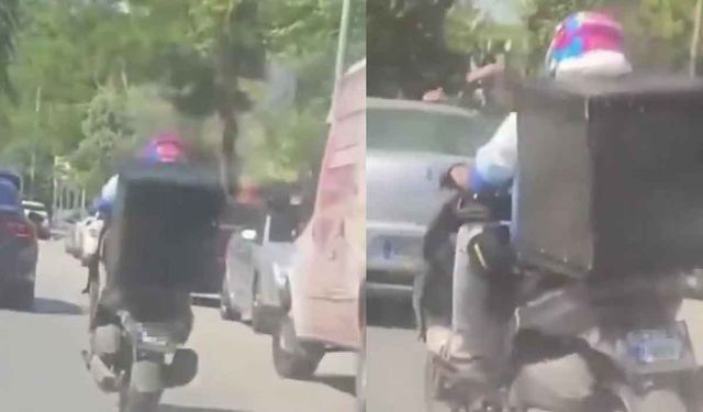Trafikte akrobatik hareketler yapan motosikletliye 86 bin lira ceza kesildi