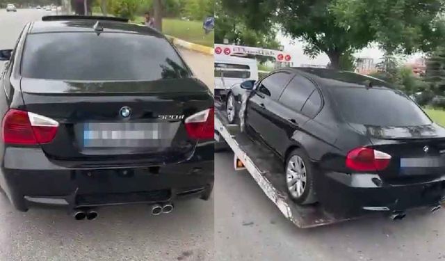 Abartı egzozlu lüks otomobil sahibine 9 bin TL ceza uygulandı