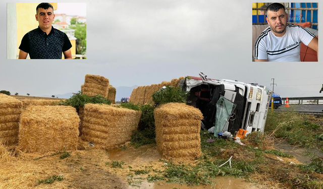 Çardak’ta Saman Yüklü Tır Devrildi: 1 Ölü, 3 Yaralı