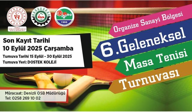 Denizli OSB'de Geleneksel Masa Tenisi Turnuvası Kayıtları Başladı