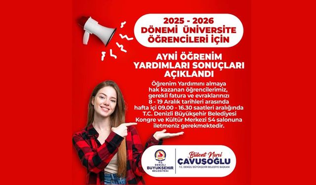 Denizli Büyükşehir’de öğrenim desteği için fatura teslim süreci başladı