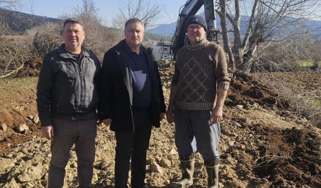 Beyağaç Belediyesi ulaşımı olmayan araziler için yol yapım çalışmasını sürdürüyor