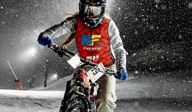 Denizli'li sporcu Snow Bike Türkiye Şampiyonası’na damga vurdu