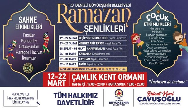 Denizli Büyükşehir 57 ayrı noktada iftar sofrası kuracak