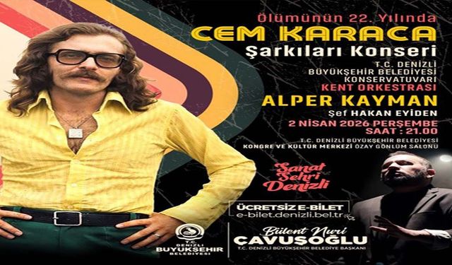 Denizli Büyükşehir’den “Cem Karaca Şarkıları Konseri”