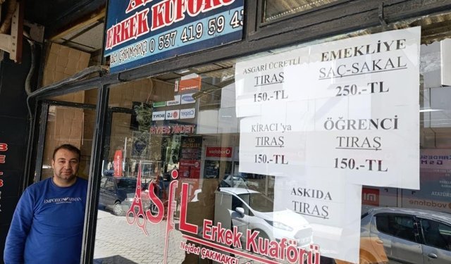 Çivril'li berberden dayanışma örneği