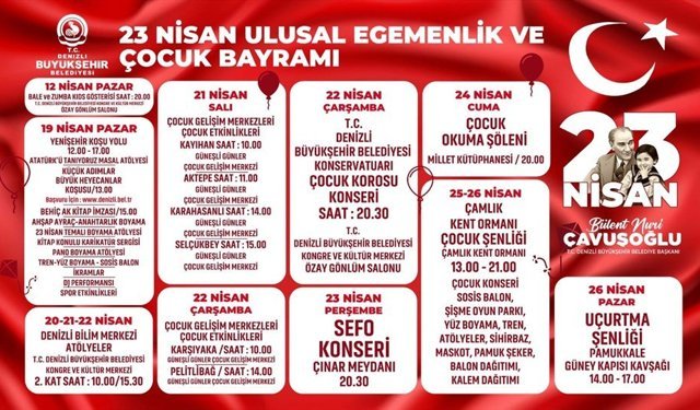 Denizli Büyükşehir’den 23 Nisan’da çocuklara unutulmaz etkinlik programı