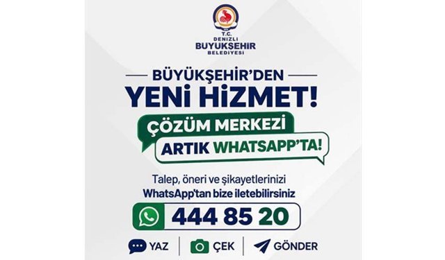 Denizli Büyükşehir’in WhatsApp Çözüm Merkezi hizmette