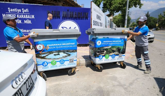 Pamukkale'de  Çöp Konteynerleri Sanata Dönüştü