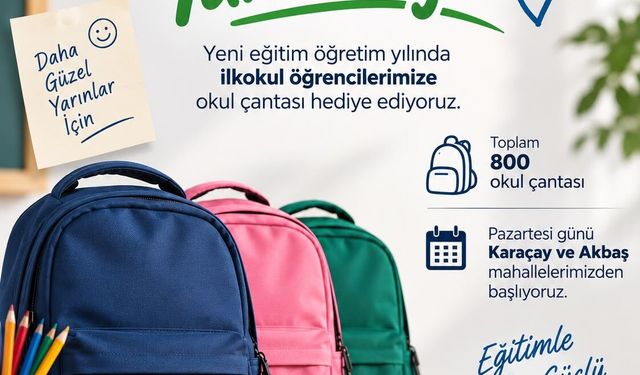 Honaz Belediyesi'nden 800 İlkokul Öğrencisine Okul Çantası Desteği