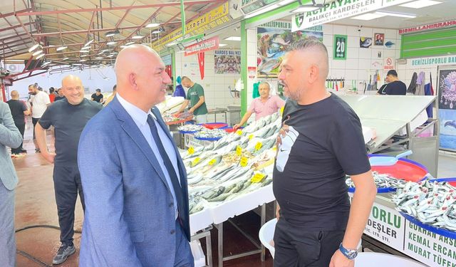 Faik Müftüler'den Balık Hali Esnafına  Ziyaret