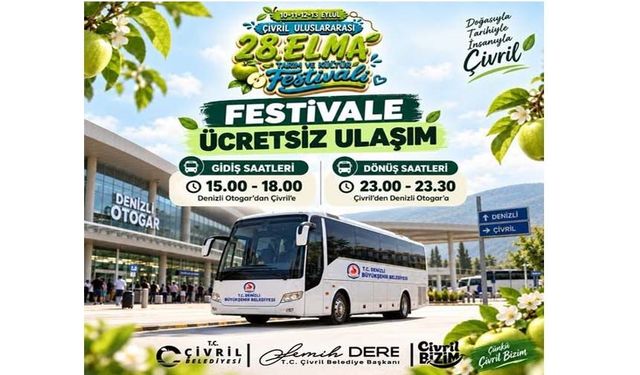 Denizli’den Çivril Elma Festivaline Ücretsiz Ulaşım Sağlanacak