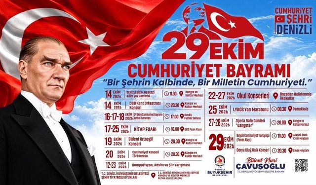 Denizli Büyükşehir'den Cumhuriyet'in 103. Yılına Özel Kutlama