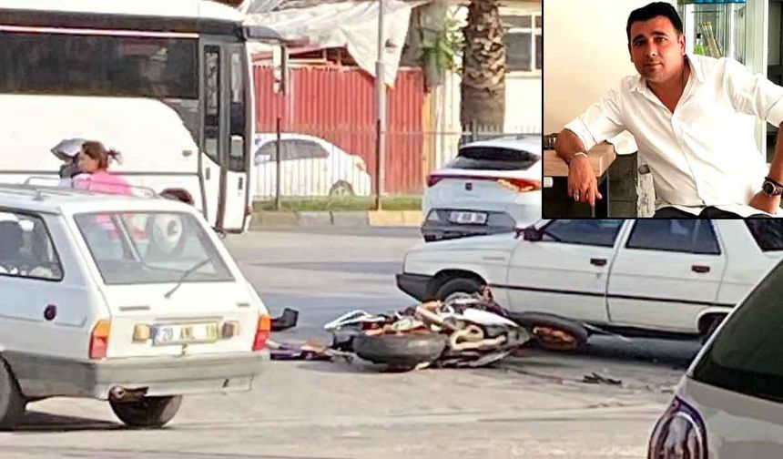 Önüne kıran otomobile çarpan motosikletli işadamı hayatını kaybetti