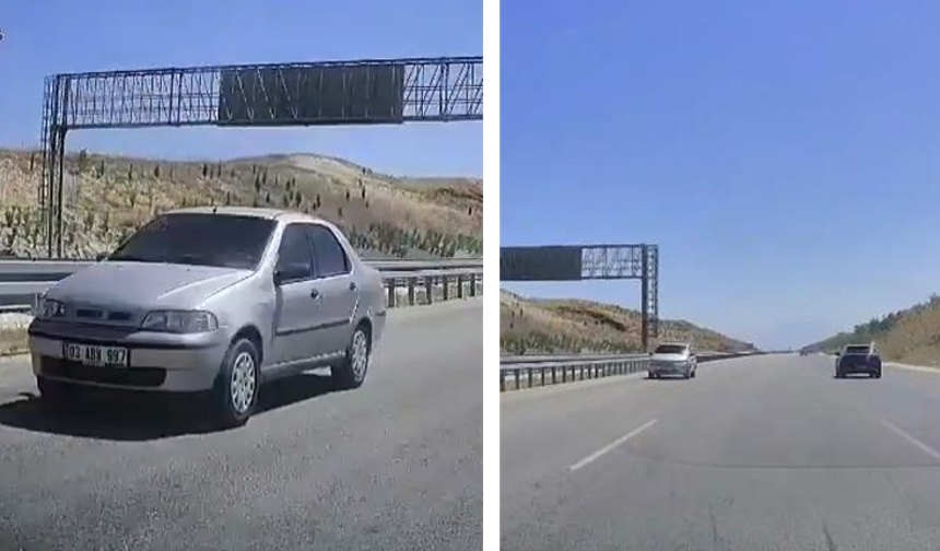 Denizli-Aydın Otoyolunda Ters Şeritten İlerleyen Otomobil Kameralara Yansıdı