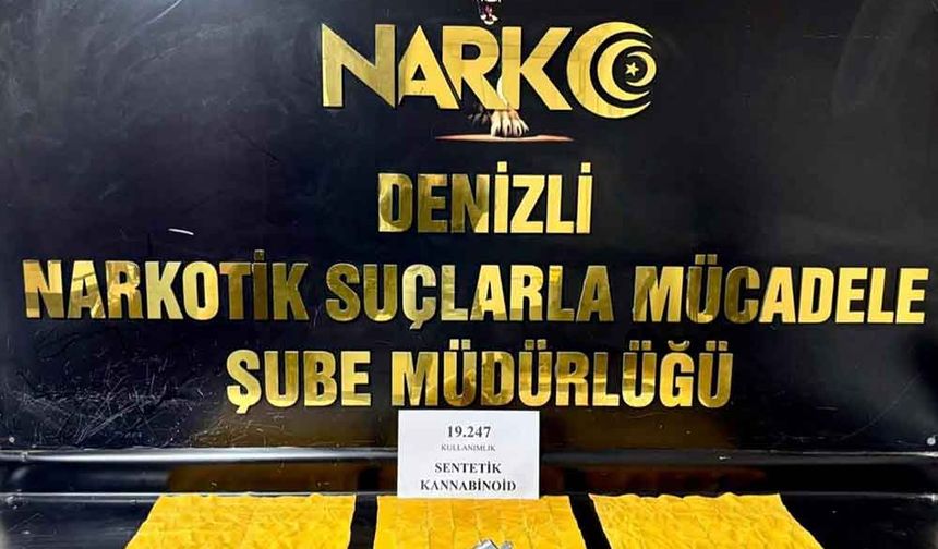 Denizli'de 19 bin kullanımlık sentetik uyuşturucu yakalandı