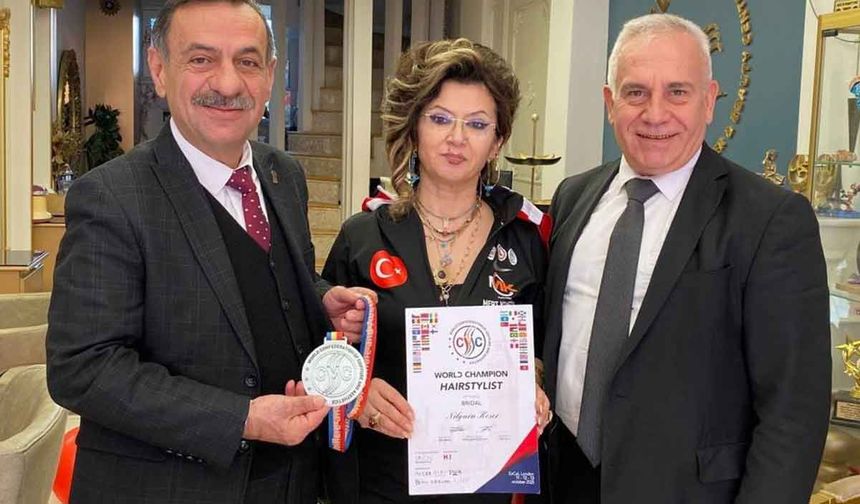 Dünya 2.’si kadın kuaför Denizli’nin gururu oldu
