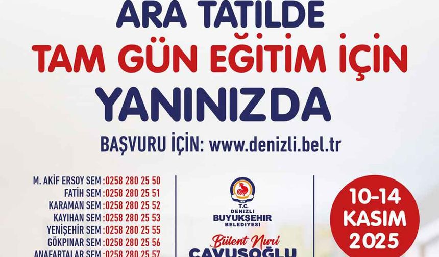 Denizli Büyükşehir ara tatilde öğrencilerin yanında
