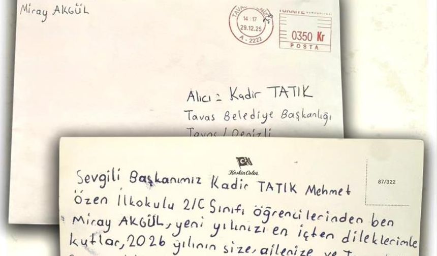 Küçük Miray'ın yeni yıl mektubu Başkan Tatık’ı duygulandırdı