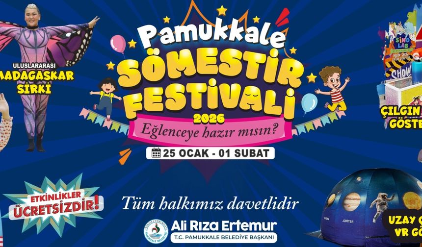 Pamukkale'de çocuklar için dopdolu sömestir  festivali