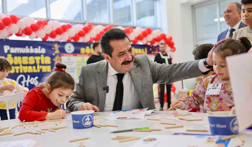 Pamukkale Sömestir Festivali'nde  Çocuklar  Eğlenerek Öğreniyor