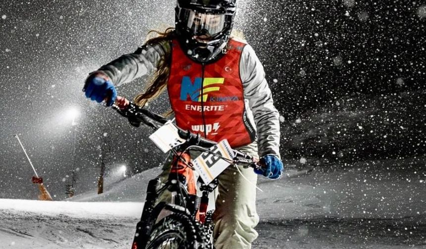 Denizli'li sporcu Snow Bike Türkiye Şampiyonası’na damga vurdu