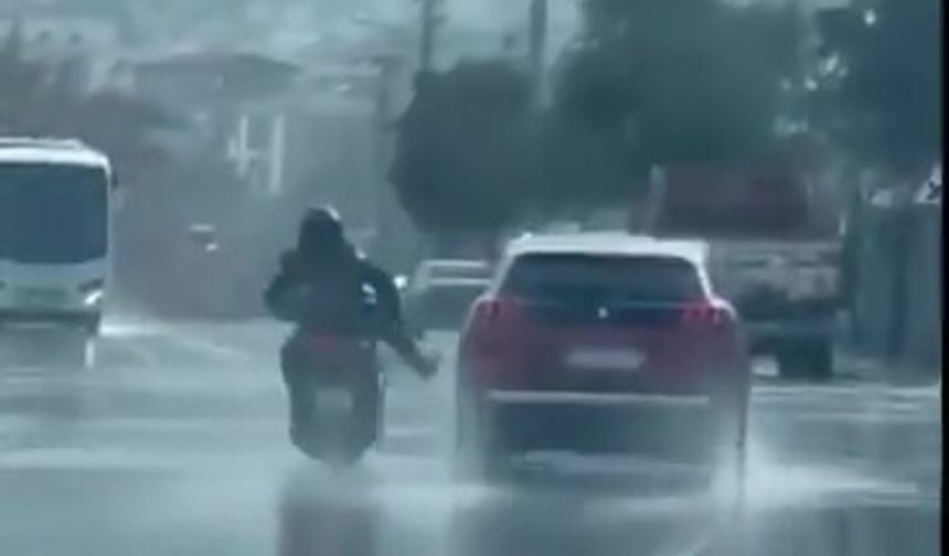 Trafiği tehlikeye düşüren motosiklet sürücüsüne ceza