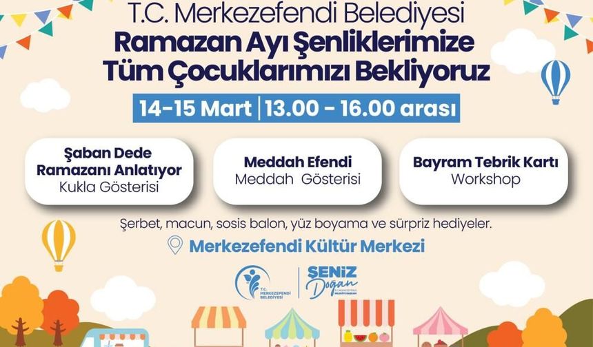Merkezefendi’de çocuklar Ramazan şenliği ile eğlenecek
