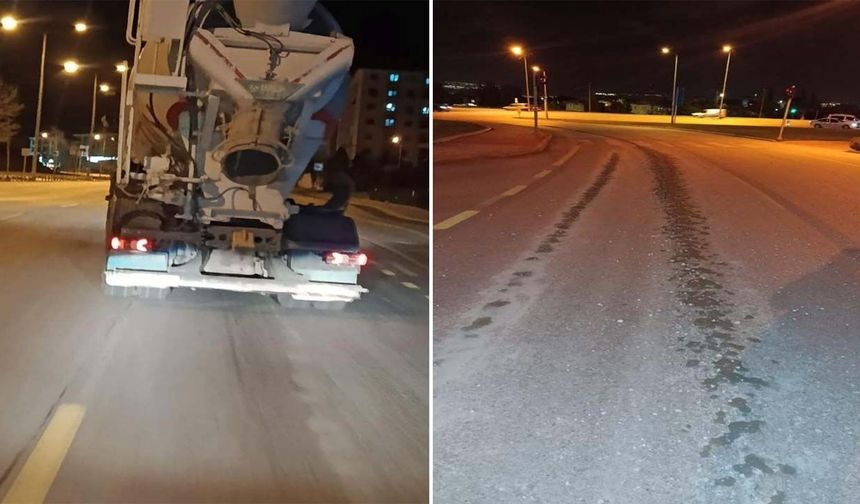 1 km boyunca yola beton döken miksere 191 bin lira ceza kesildi