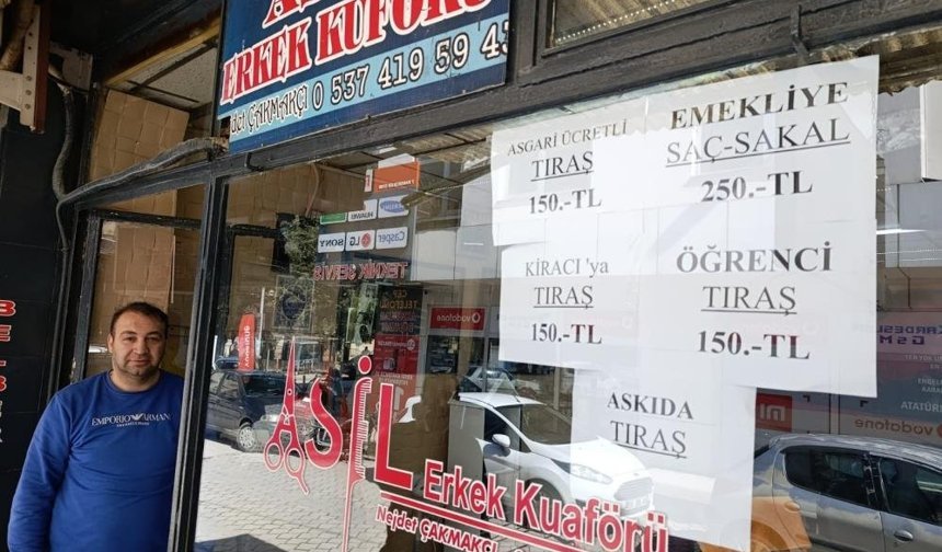 Çivril'li berberden dayanışma örneği