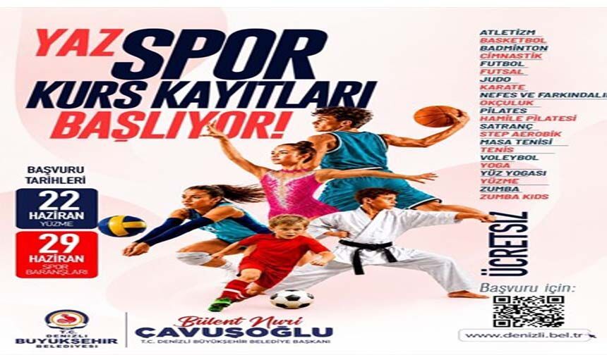 Denizli Büyükşehir’de Yaz Spor Okulları Kayıtları Başlıyor