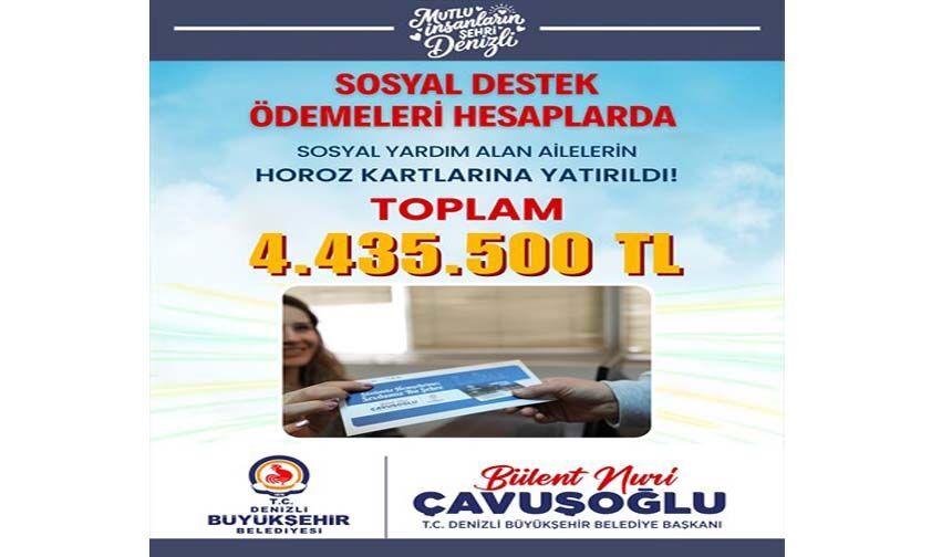 Denizli Büyükşehir’den Dar Gelirli Ailelere 4,43 Milyon TL Destek
