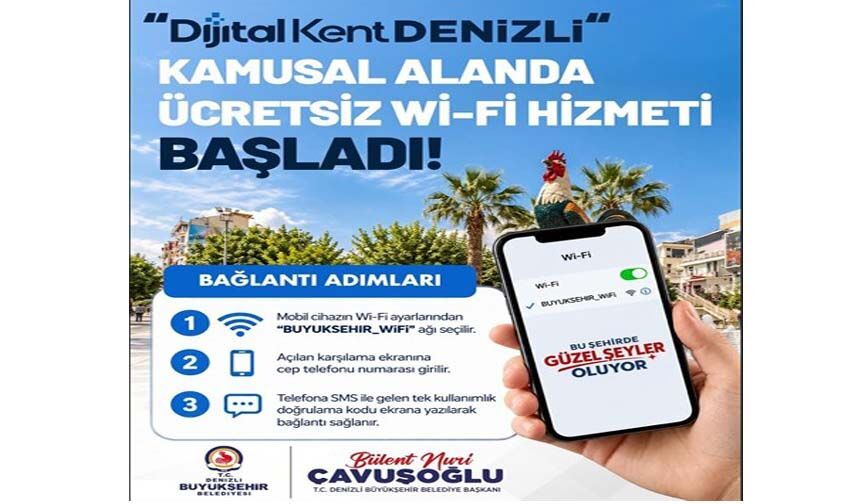 Denizli Büyükşehir İle Kentte Ücretsiz Wi-Fi Dönemi Başladı