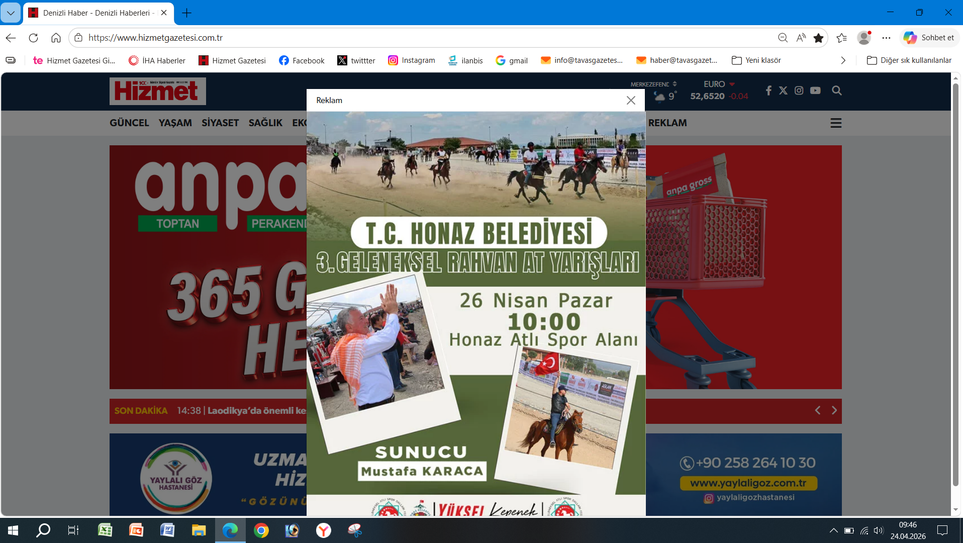 24 Nisan Honaz Belediye Ilan