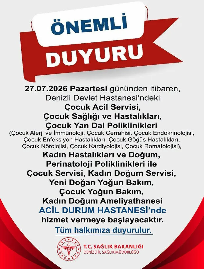 Denizli Devlet Hastanesinde 2 Bolum Daha Acil Durum Hastanesine Tasiniyor 1