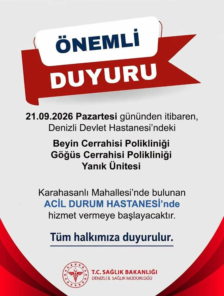 Denizliler Dikkat 3 Kritik Bolum Daha Acil Durum Hastanesine Tasiniyor 1
