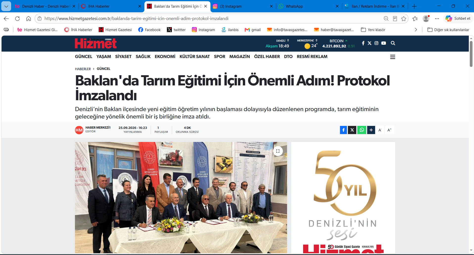Baklan Tarim Eği̇ti̇mi̇ Protokol